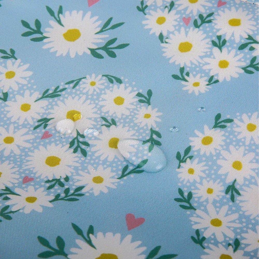 Eco Chic Lightweight Foldable Lunch Bag Daisy Hearts - Blue