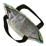 Eco Chic Lightweight Foldable Lunch Bag Mixed Flowers - Blue