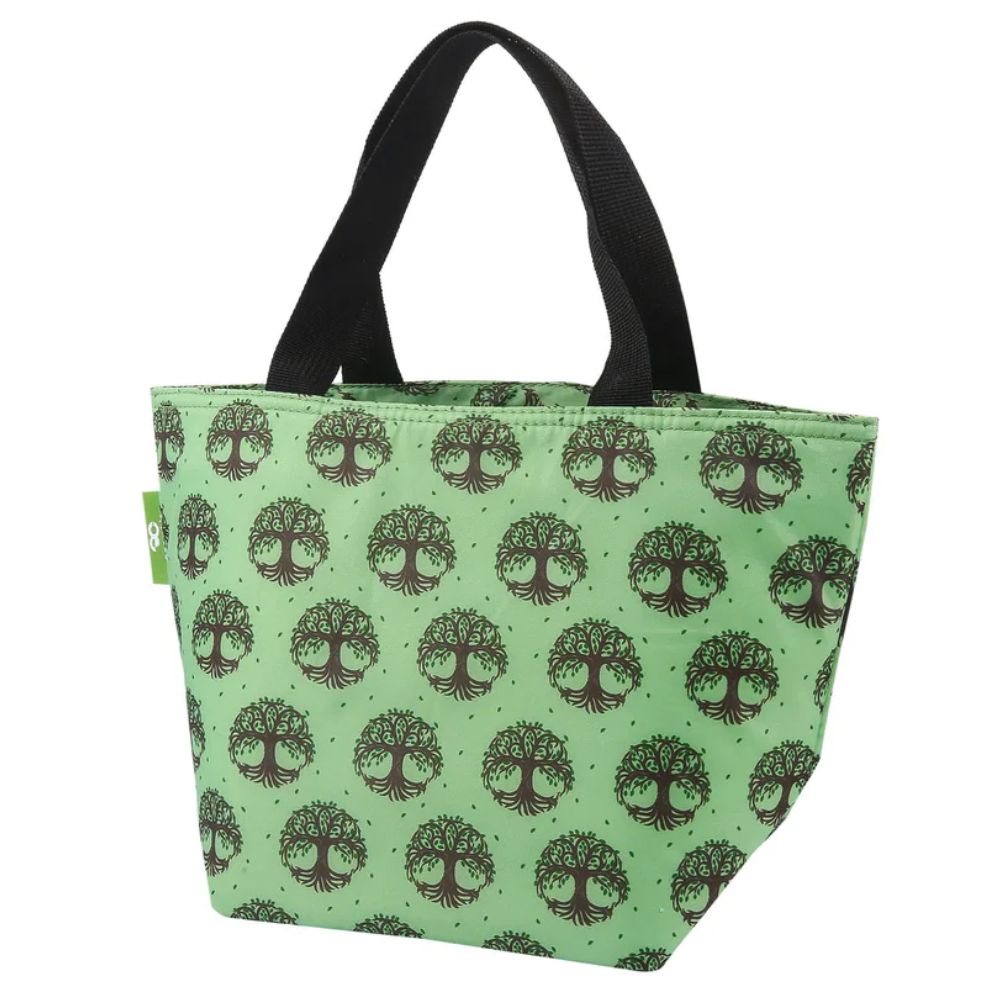 Eco Chic Lightweight Foldable Lunch Bag New Tree of Life - Green