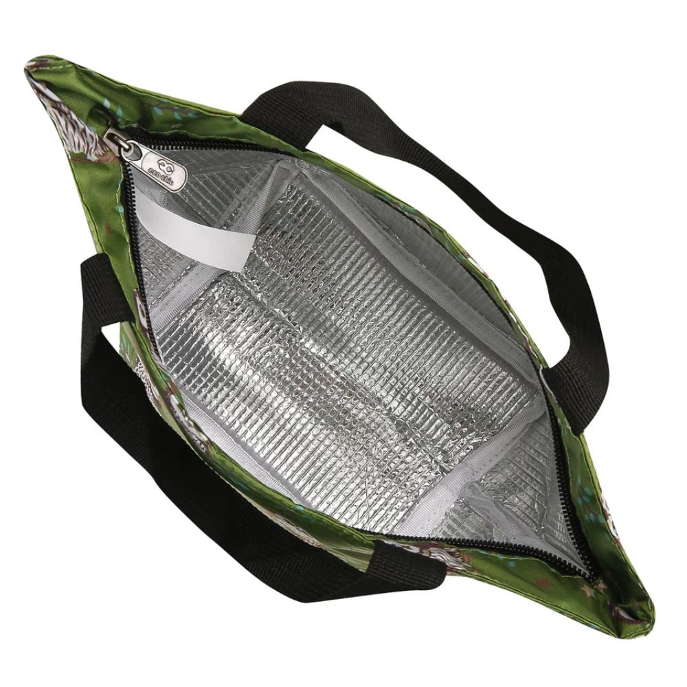 Eco Chic Lightweight Foldable Lunch Bag Tawny Owl - Green
