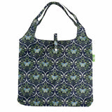 Eco Chic Lightweight Foldable Reusable Shopping Bag Butterflies - Navy