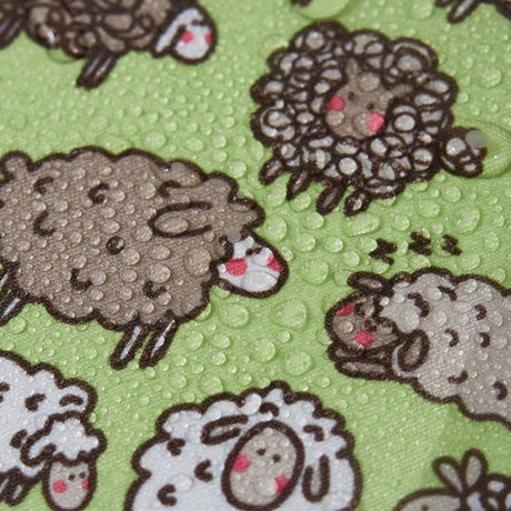 Eco Chic Lightweight Foldable Reusable Shopping Bag Cute Sheep - Green