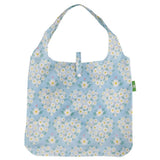 Eco Chic Lightweight Foldable Reusable Shopping Bag Daisy Hearts - Blue