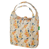 Eco Chic Lightweight Foldable Reusable Shopping Bag Flowers - Beige