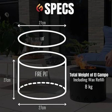 Eco Fuego El Campo Fire Pit - Matte Black