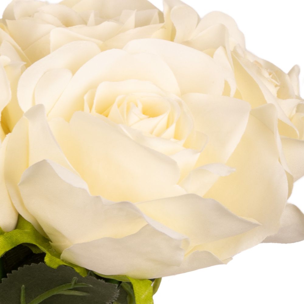 Eleganza Artificial Eugenie Rose Bunch x 6- Cream