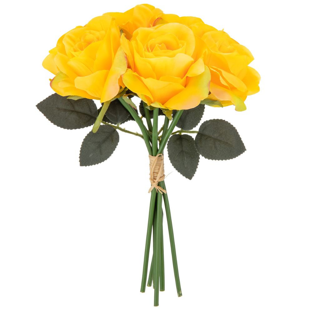 Eleganza Artificial Eugenie Rose Bunch x 6 Orange