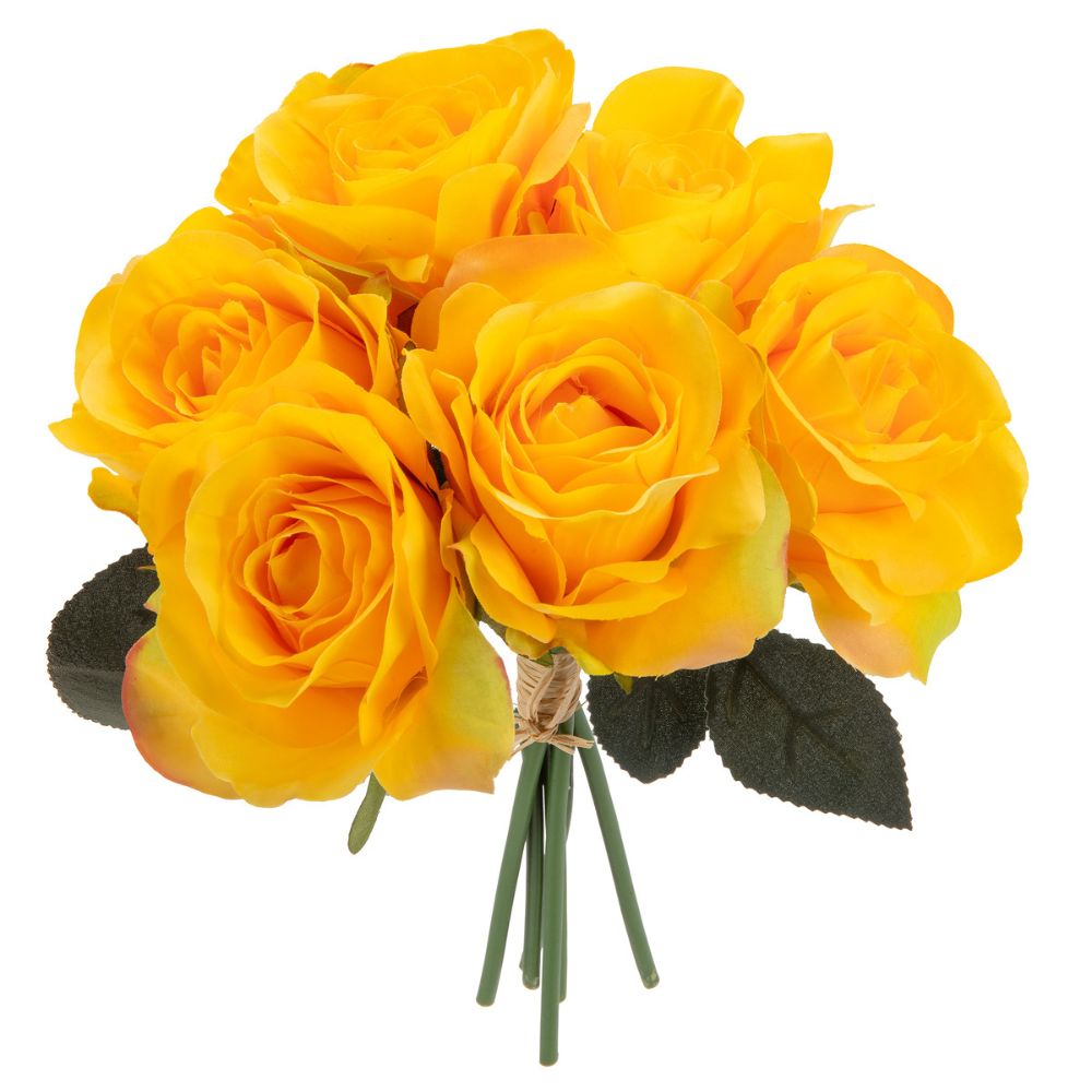 Eleganza Artificial Eugenie Rose Bunch x 6 Orange