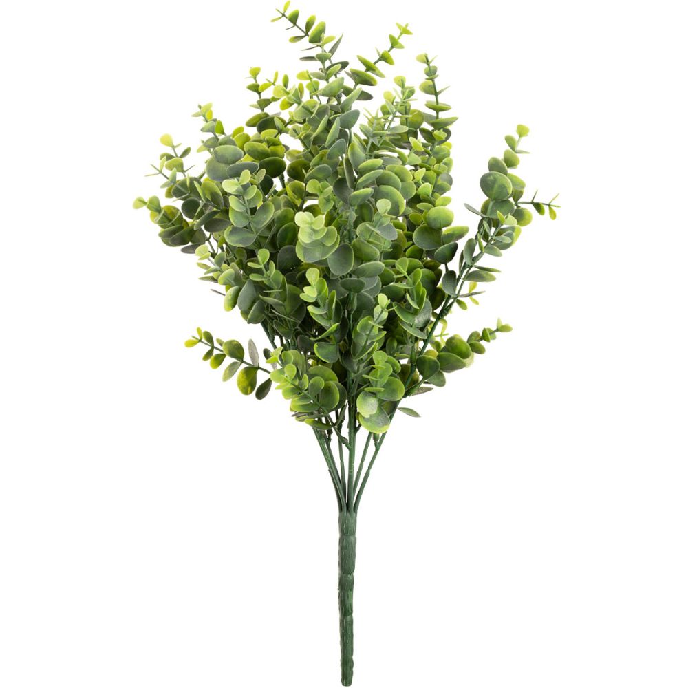 Eleganza Artificial Plastic Eucalyptus Bush Large x 9- Olive Green