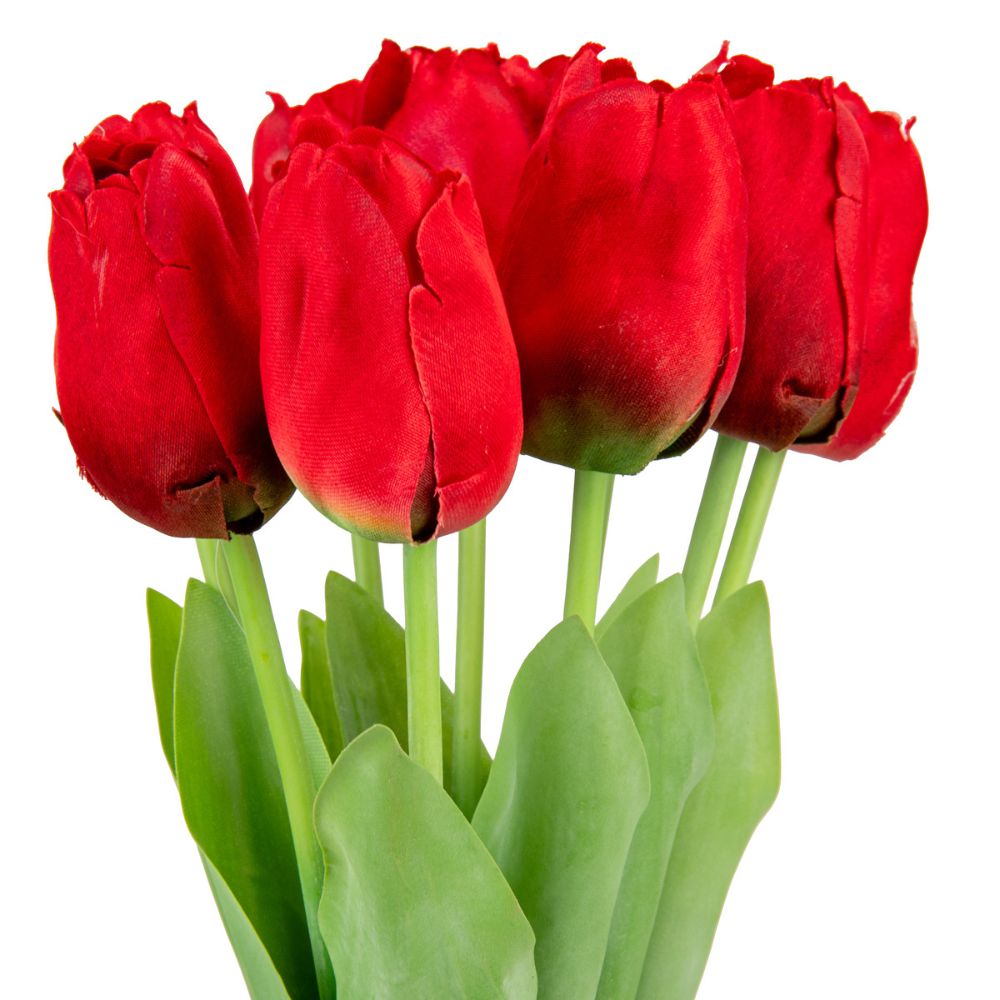 Eleganza Artificial Tulip Bunch x 9 - Red