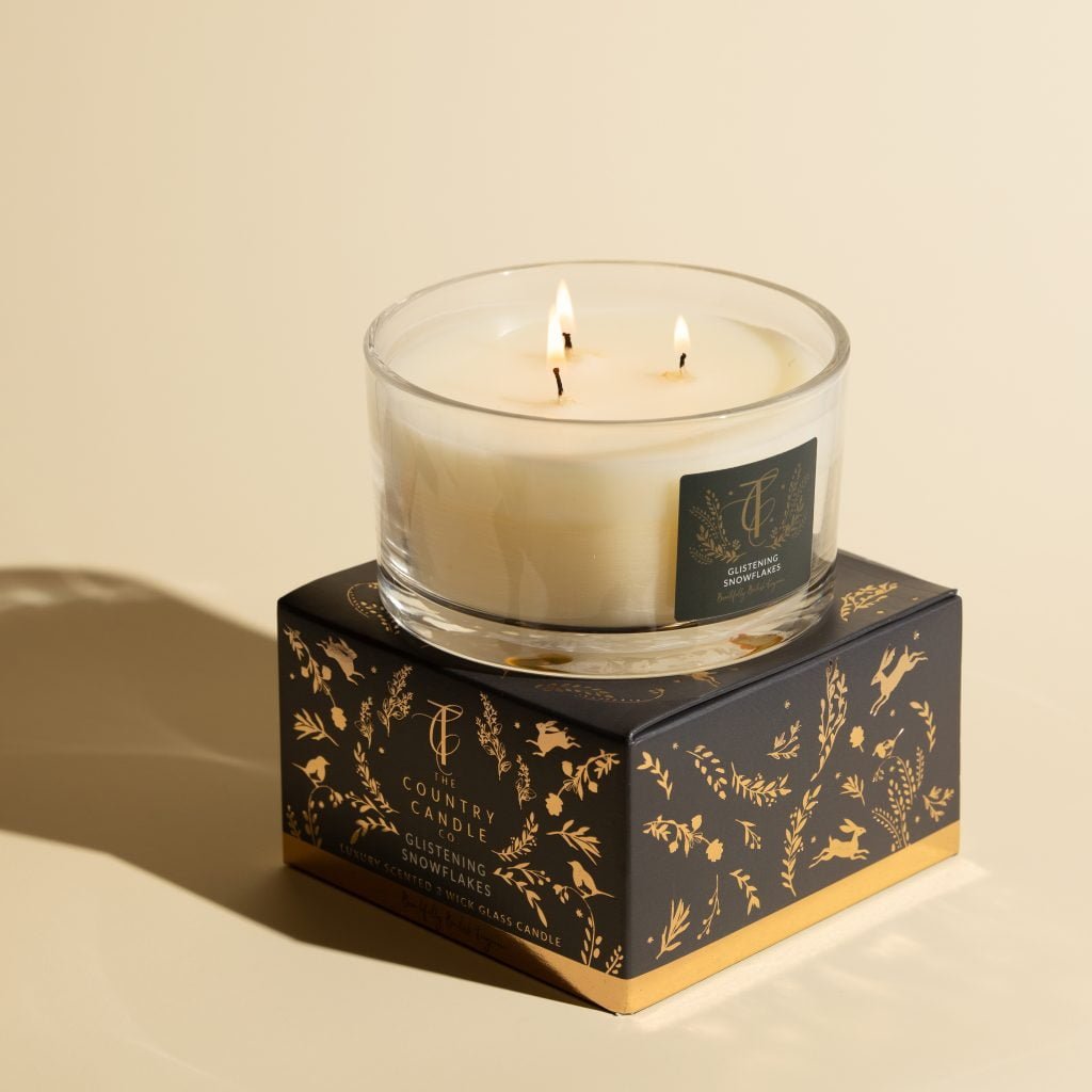 The Country Candle Co 3 Wick Enchanted Woodland Glistening Snowflakes Candle