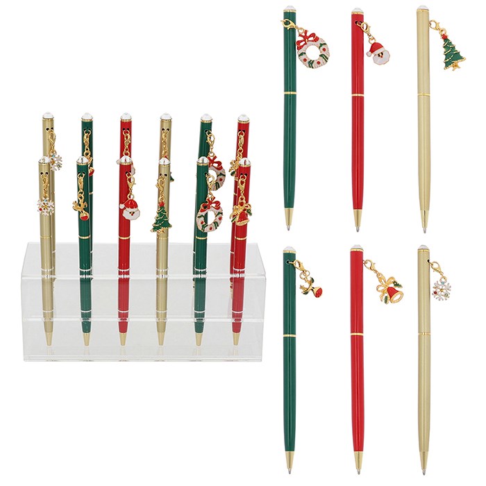 Equilibrium 13cm Chic Christmas Charm Pens (Choice of 6)