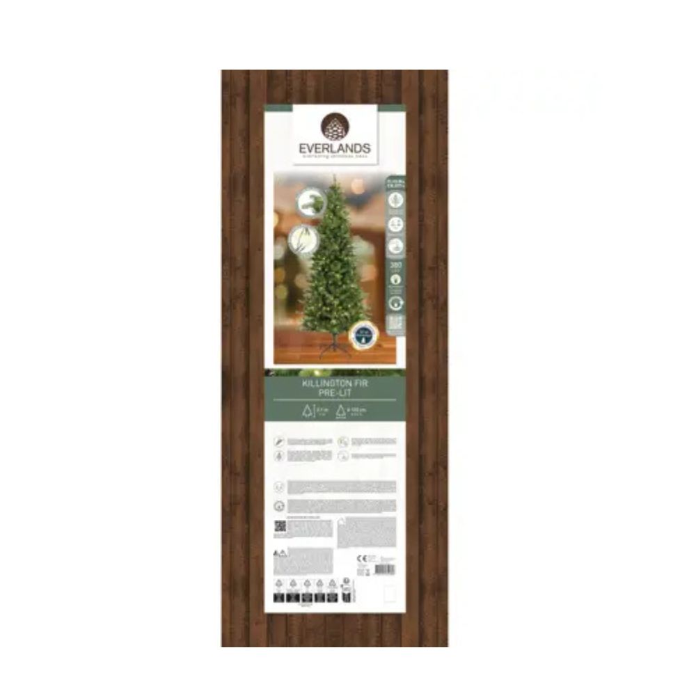 Everlands 2.1m (7ft) Killington Fir Pre-Lit Artificial Christmas Tree