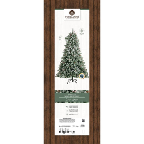 Everlands 2.1m (7ft) Windham Spruce Frosted Artificial Christmas Tree - 684497