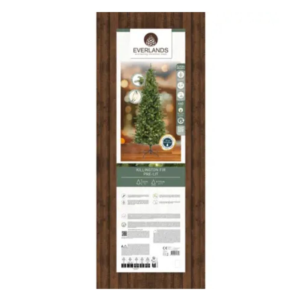 Everlands 2.4m Killington Fir Pre-Lit Artificial Christmas Tree