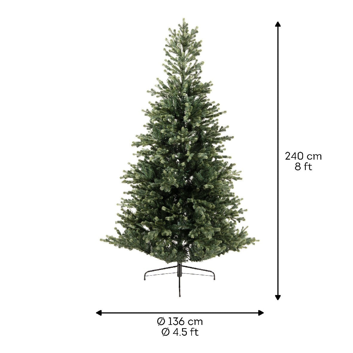 Everlands 2.4m (8ft) Geneva Fir Artificial Christmas Tree - 684303