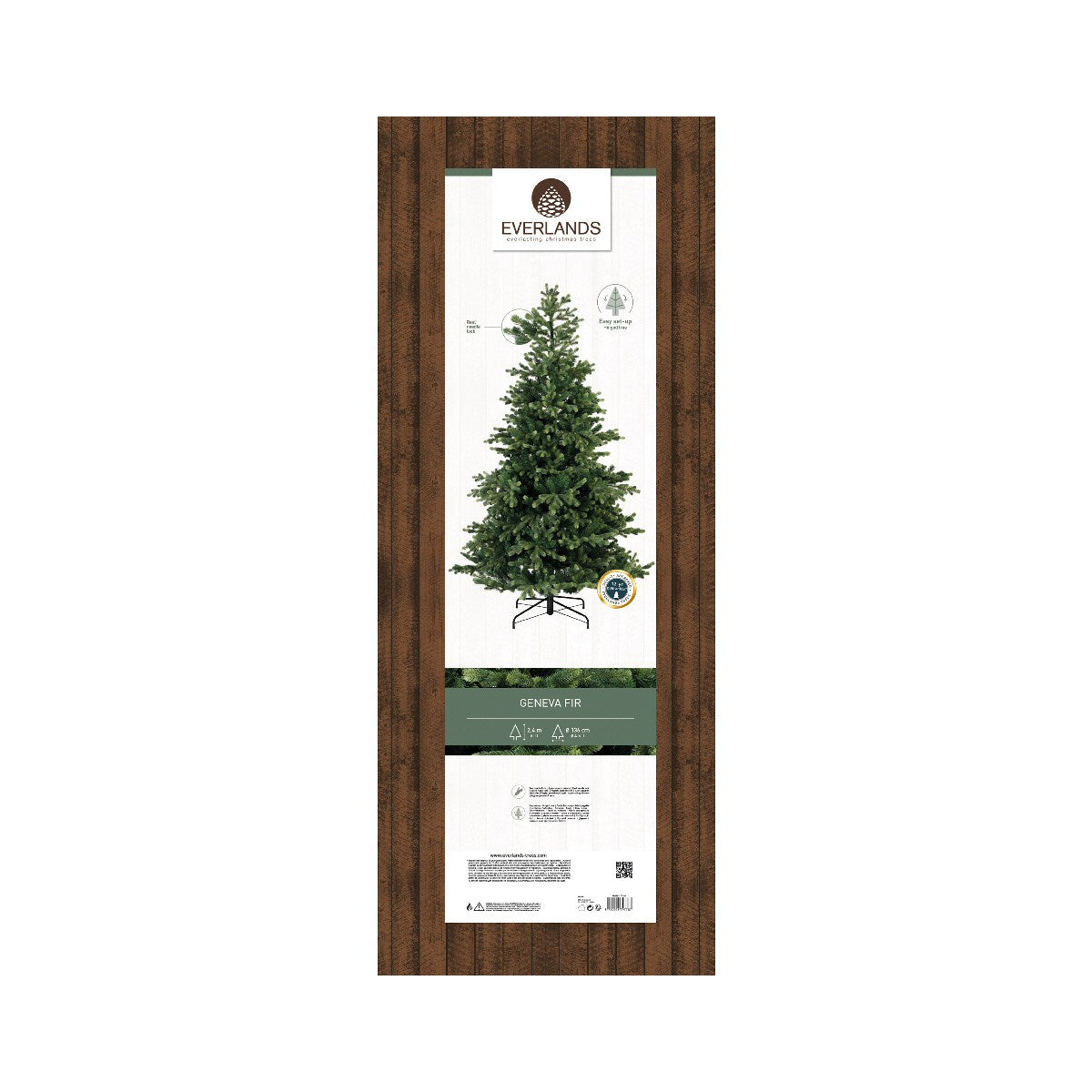 Everlands 2.4m (8ft) Geneva Fir Artificial Christmas Tree - 684303