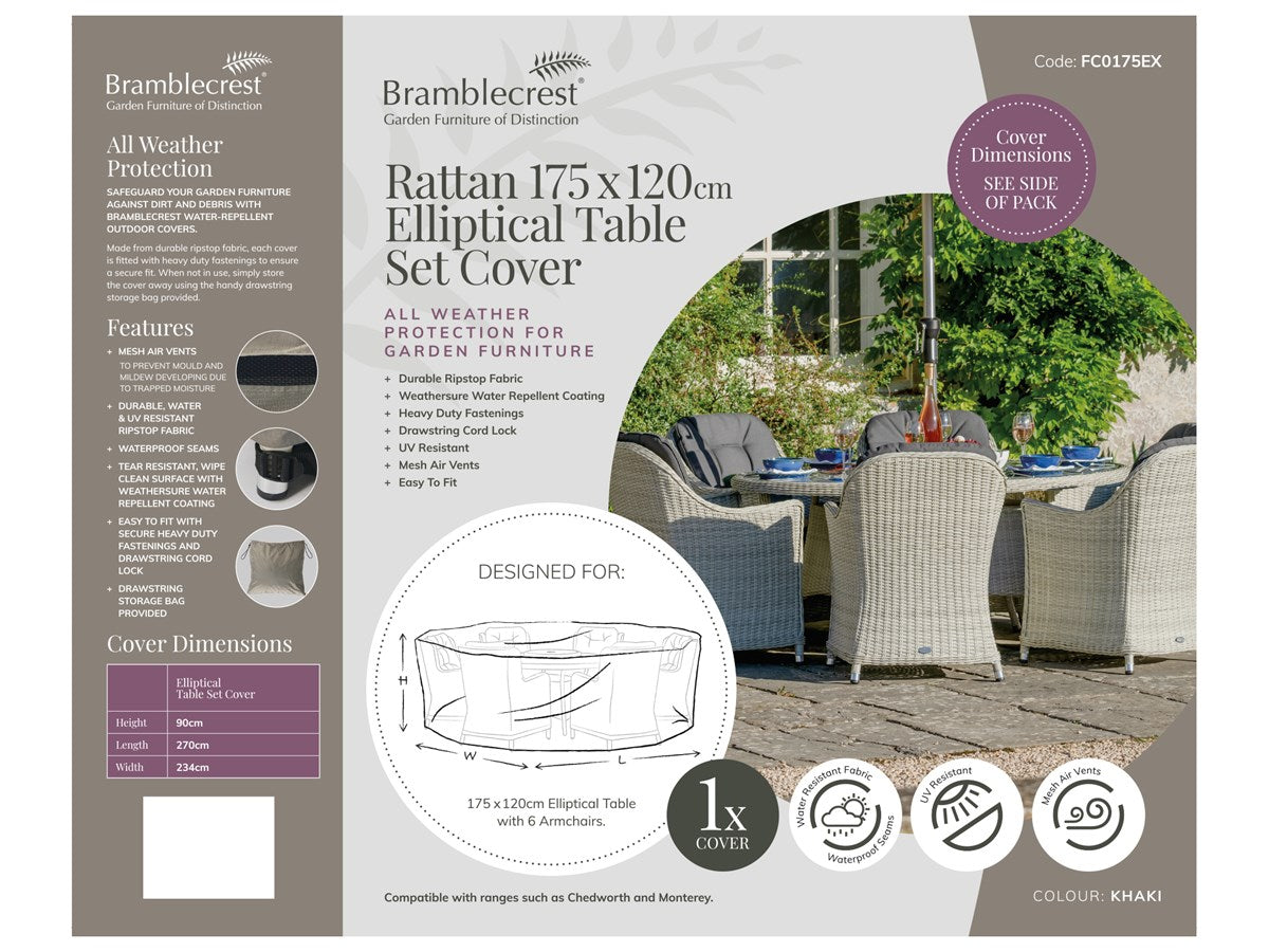 Bramblecrest 175cm x 120cm Elliptical Dining Set Cover