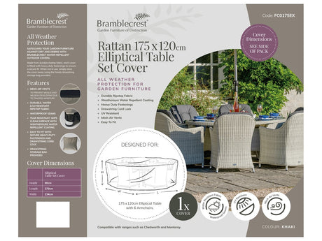 Bramblecrest 175cm x 120cm Elliptical Dining Set Cover