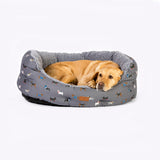 Danish Design 30inch Fatface Marching Deluxe Slumber Dogs Bed - Grey