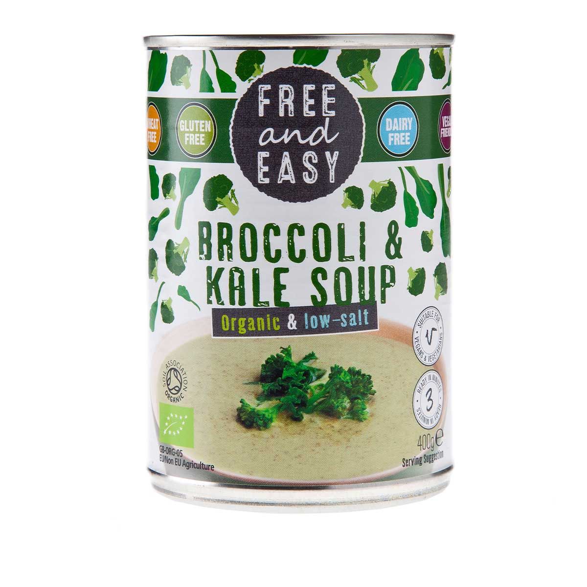 Free & Easy 400g Organic Low-Salt Broccoli & Kale Soup