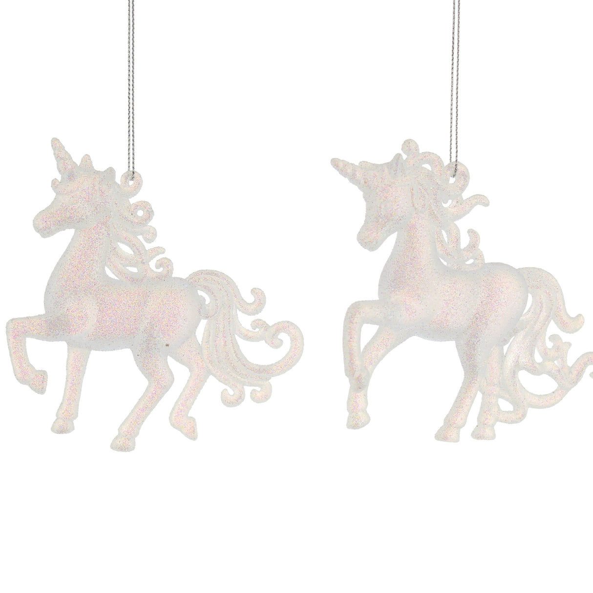 Festive 10cm Iridescent Glitter Unicorns (Choice of 2)