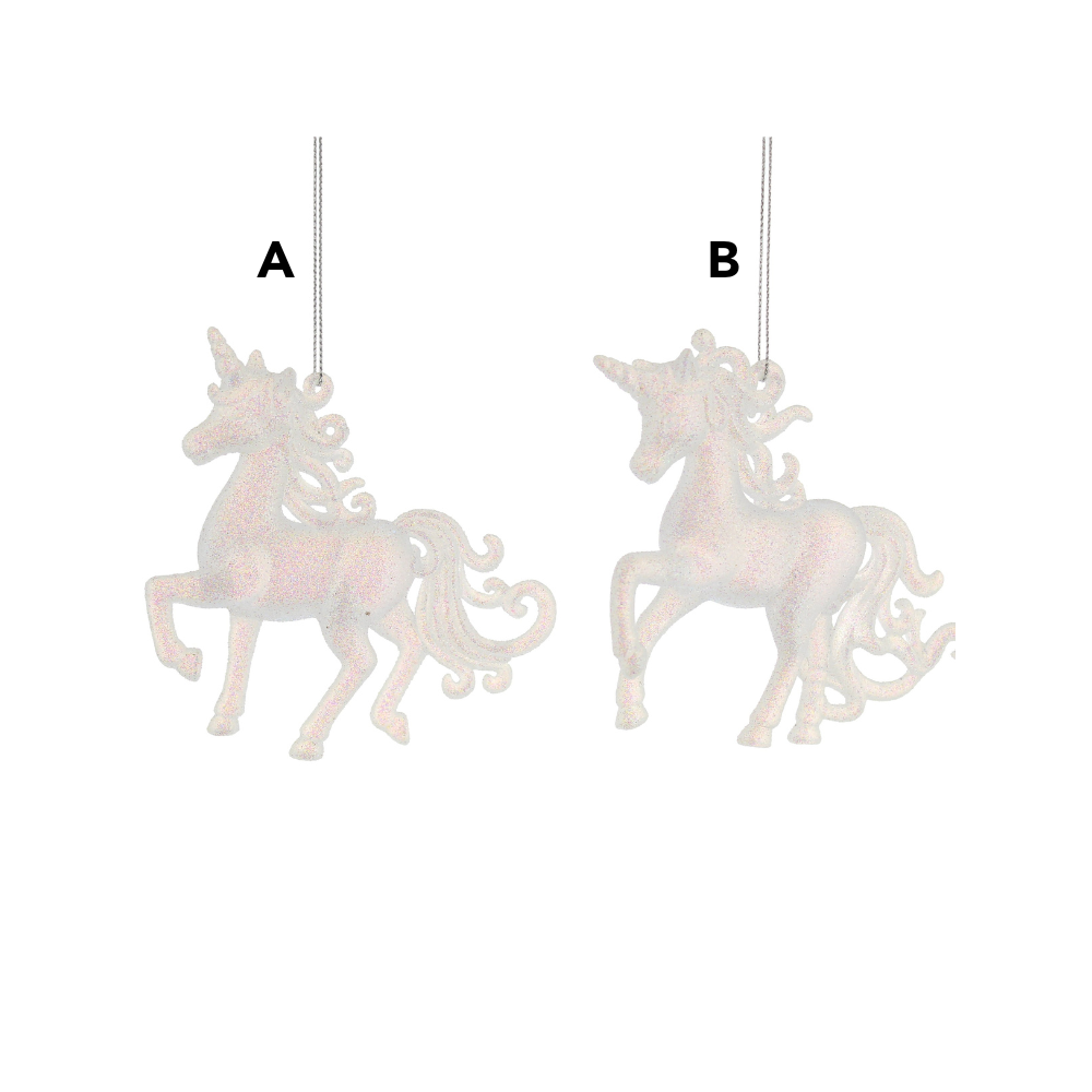 Festive 10cm Iridescent Glitter Unicorns (Choice of 2)