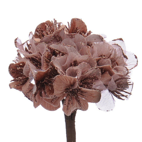 Festive 60cm Pink Artificial Hydrangea Stem
