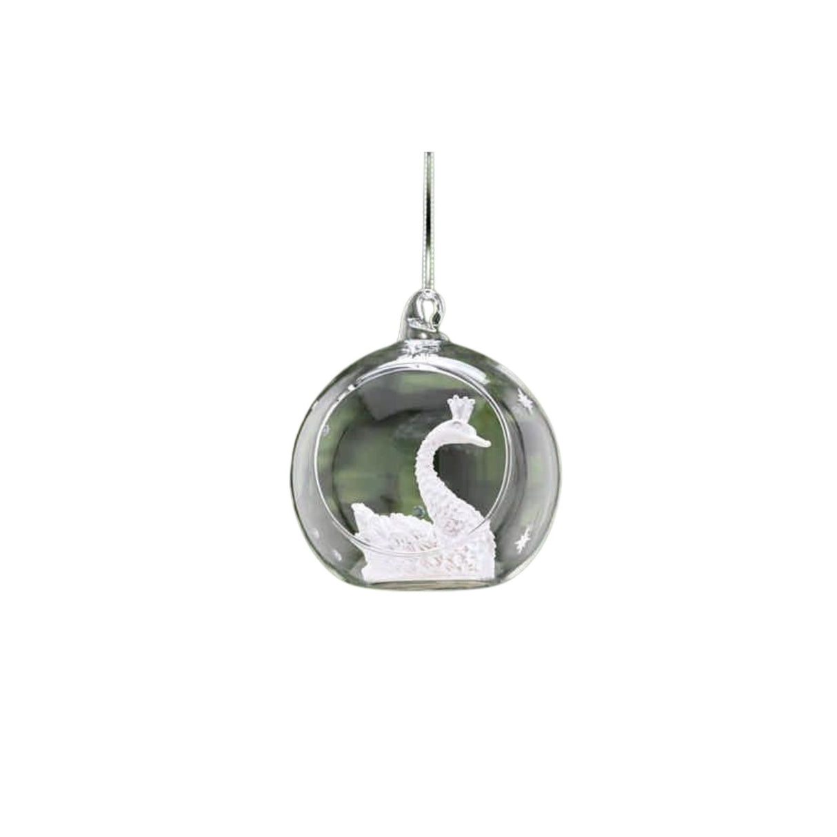 Festive 8cm Clear Glass with Swan