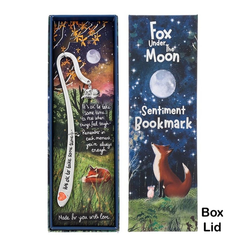 Fox Under the Moon Some Time Silver Bookmark