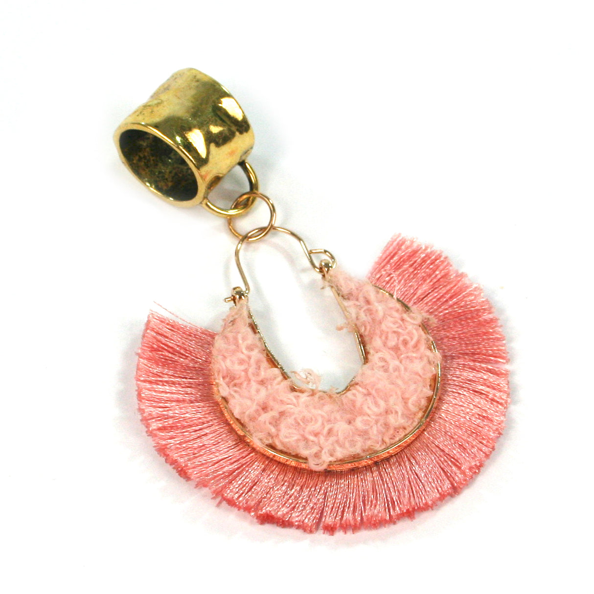 Black Ginger Scarf Jewellery Fan - Pink/Gold