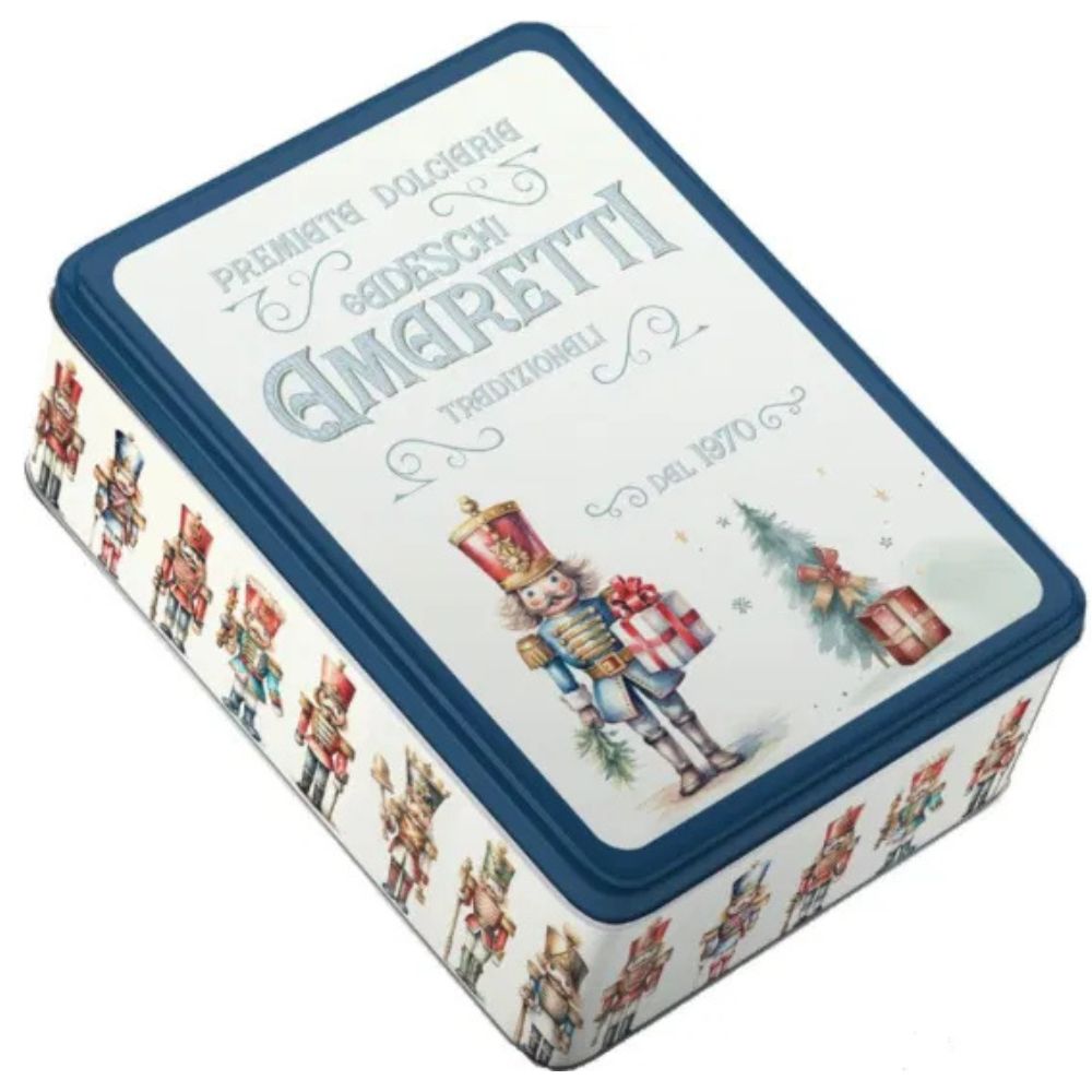 Gadeschi 200g Amaretti Biscuits Blue Nutcracker Tin