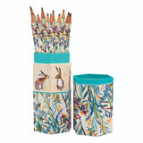 Gifted Stationery Kissing Hares Pencil Set with Case
