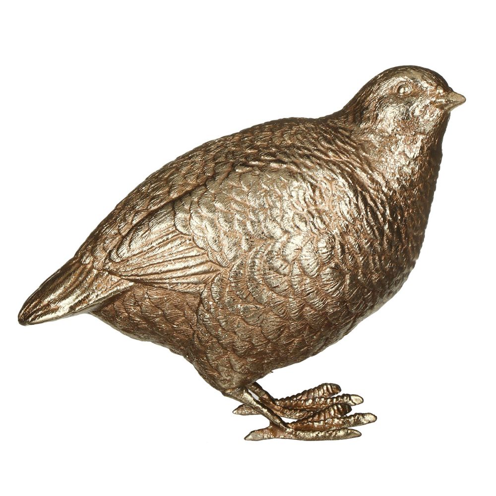Gisela Graham 14cm Resin Gold Partridge