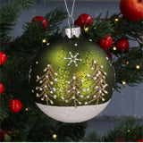 Gisela Graham Green/White Sparkling Tree Bauble