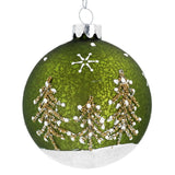 Gisela Graham Green/White Sparkling Tree Bauble