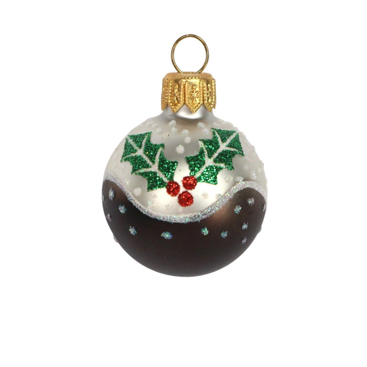 Gisela Graham Pudding Mini Glass Bauble