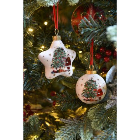 Gisela Grahm Santa/Tree Ceramic Nostalgia Bauble (Choice of Two)