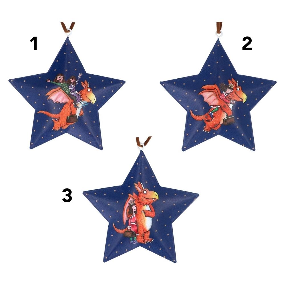 Gisela Graham 10cm Zog & The Flying Doctors Tin Star Hanging Decoration - (Choice of 3)