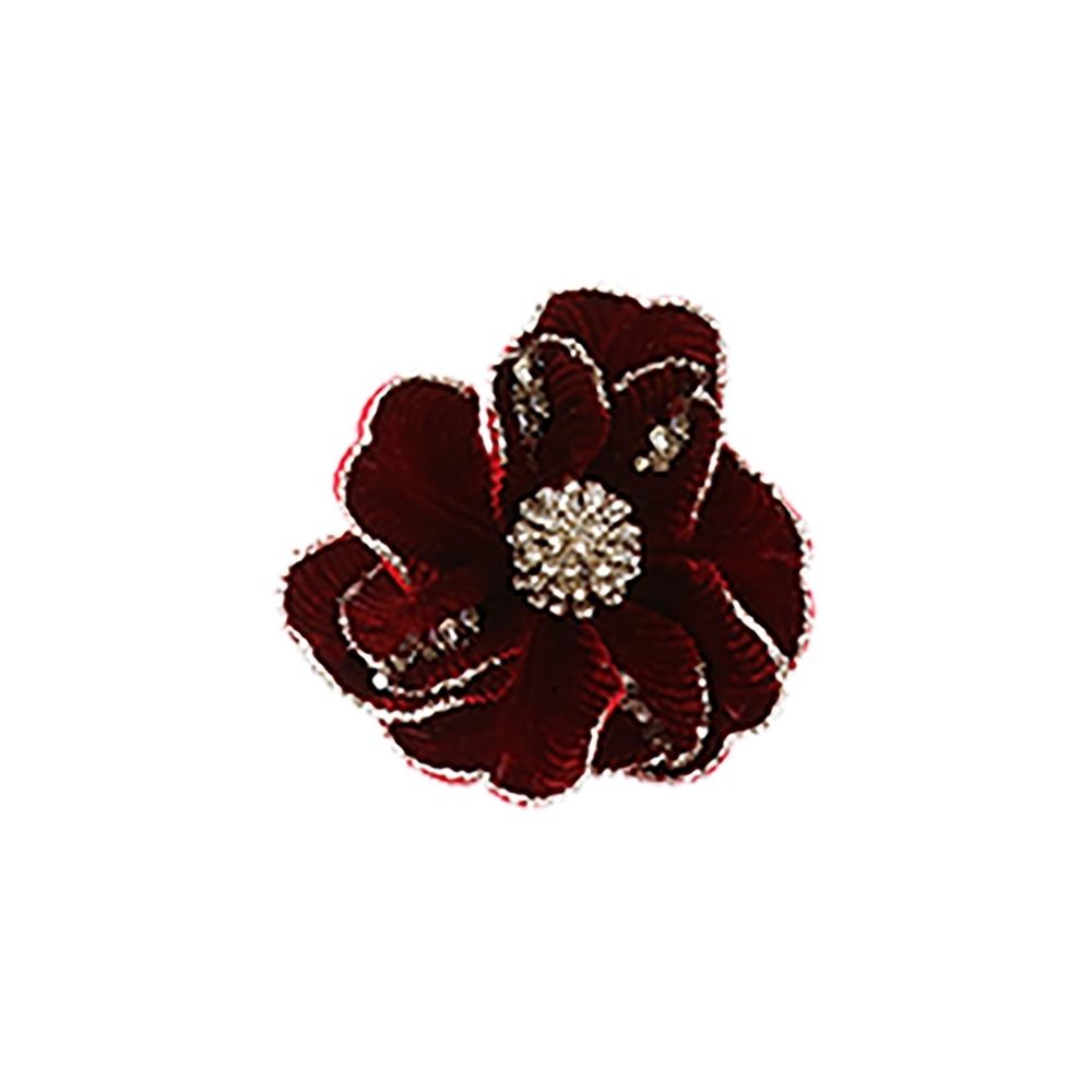Gisela Graham 11cm Fabric Poinsettia Clip Tree Decoration - Burgundy