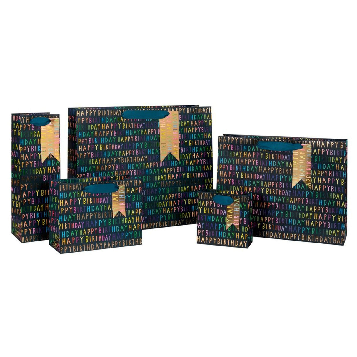 Glick Happy Birthday Bottle Gift Bag - Navy - GBTPS95