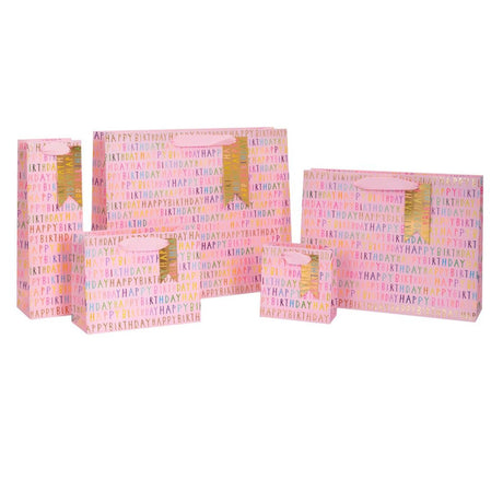 Glick Happy Birthday Bottle Gift Bag - Pink