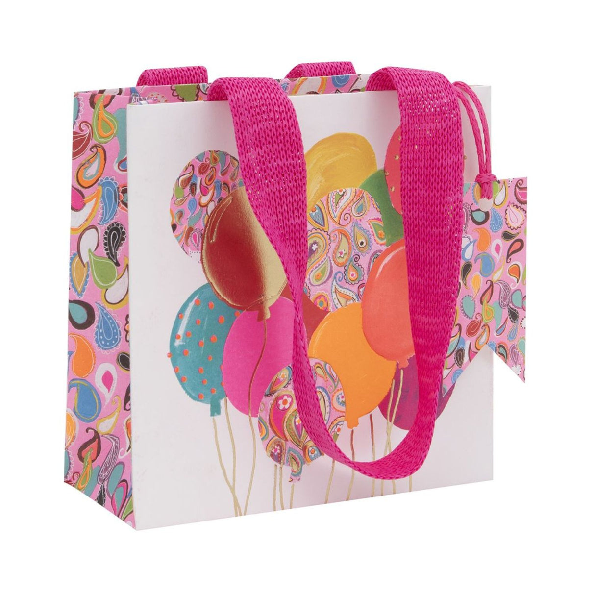 Glick Birthday Balloons Design Small Gift Bag - Pink