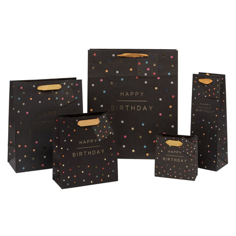 Glick Happy Birthday Spots Large Gift Bag - Charcoal