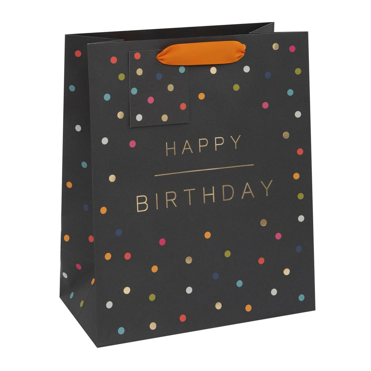Glick Happy Birthday Spots Large Gift Bag - Charcoal