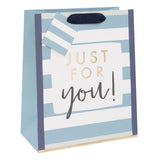 Glick Just For You Stripe Large Gift Bag - Blue