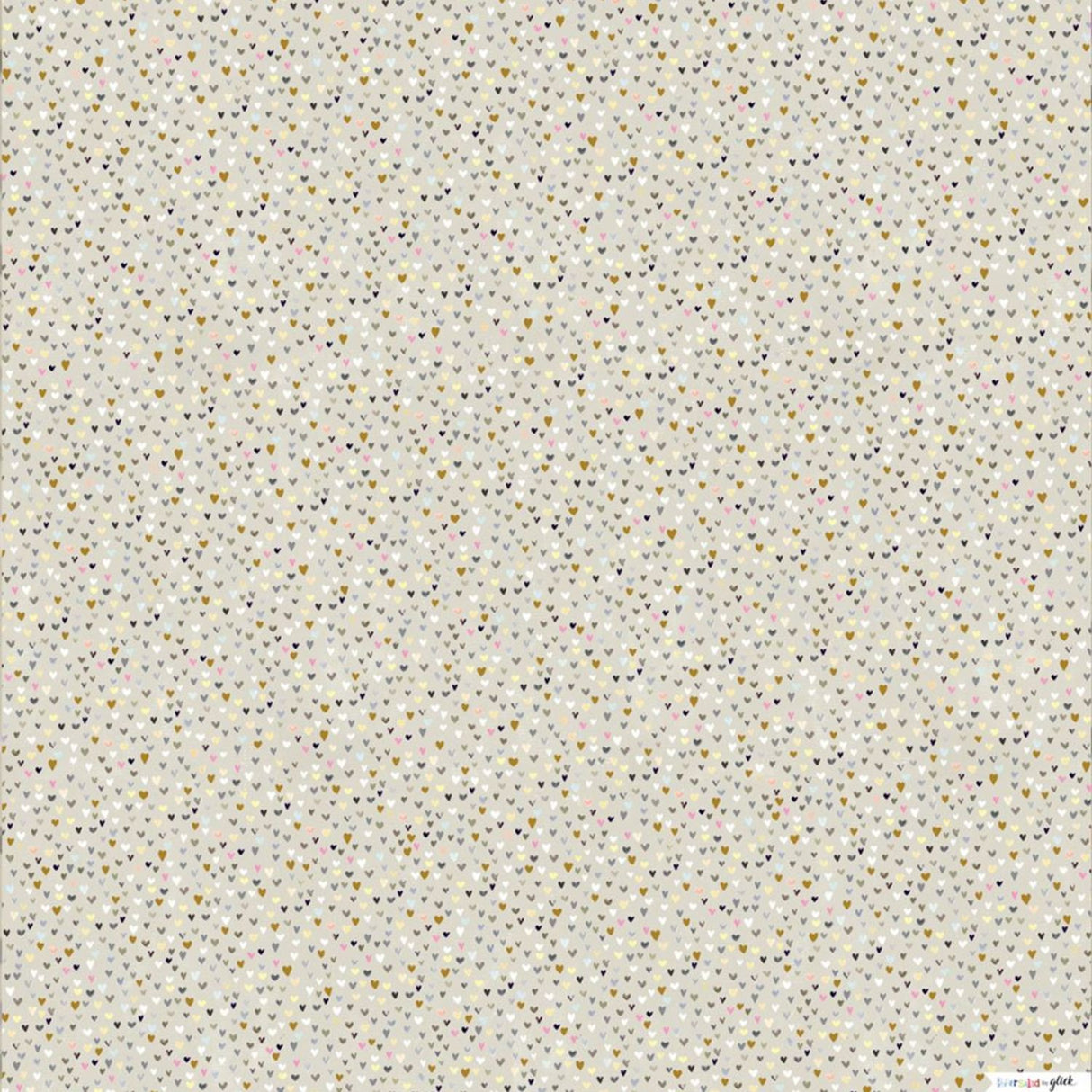 Glick Small Hearts Design Wrapping Wrapping Paper Sheet - Cream