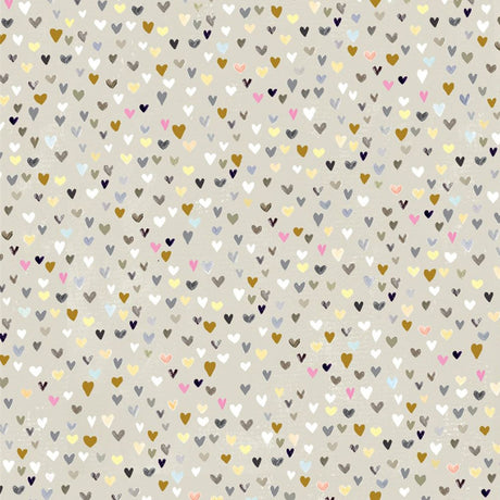 Glick Small Hearts Design Wrapping Wrapping Paper Sheet - Cream