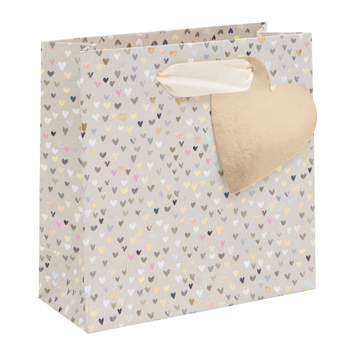 Glick Small Hearts Small Gift Bags - Cream