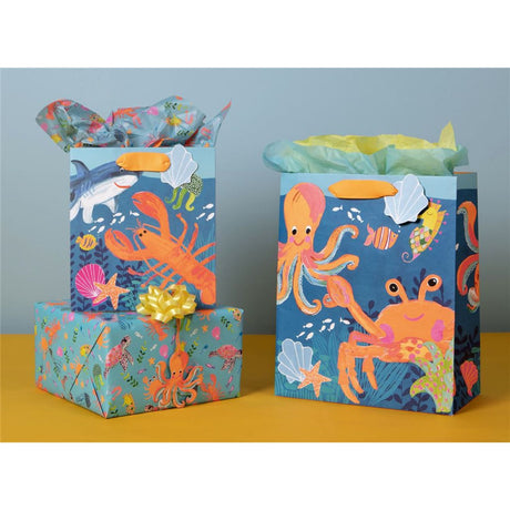 Glick Under the Sea Wrapping Paper Sheet - Blue - WJ10